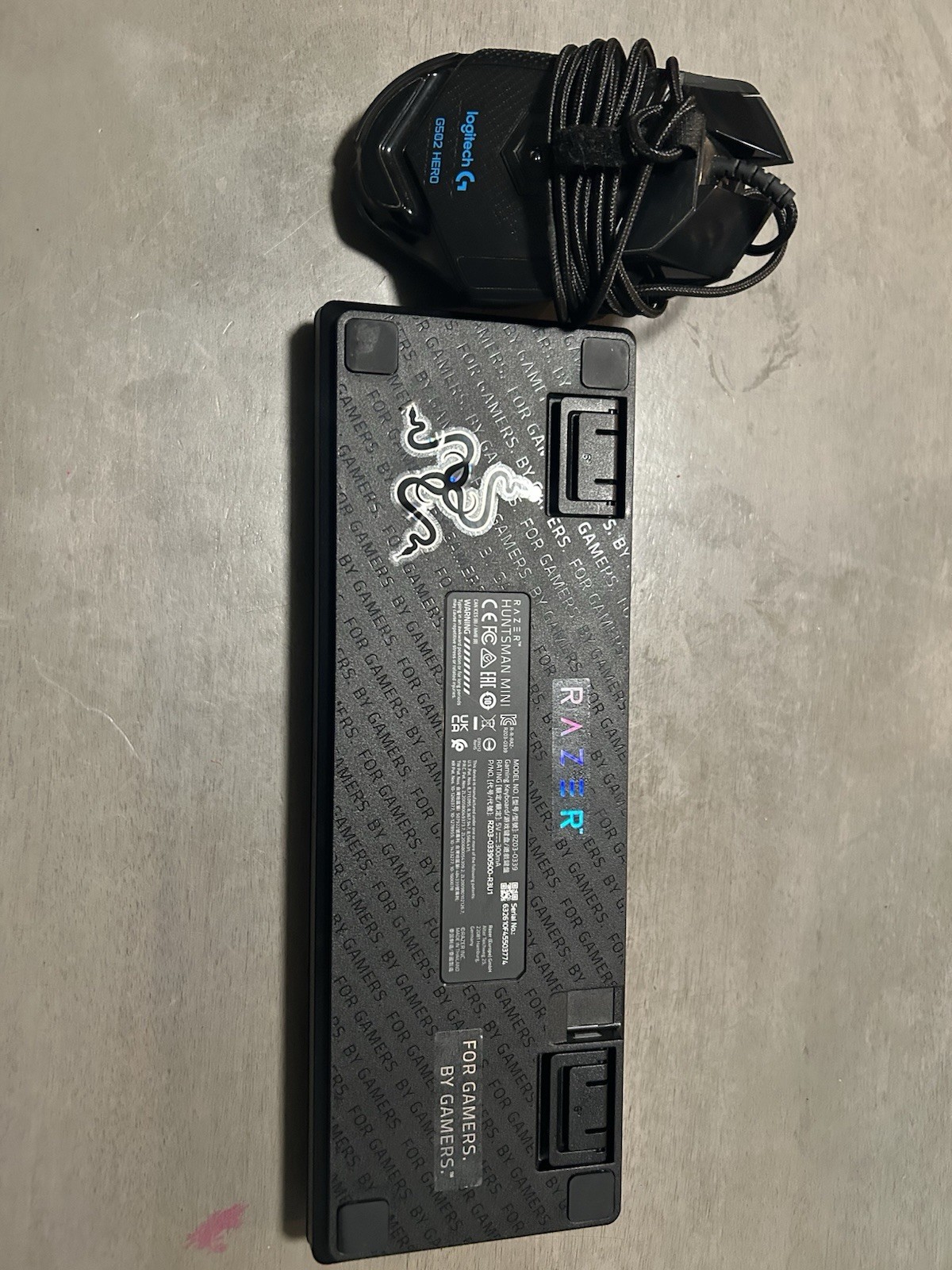 Razer Huntsman Mini Wired Illuminated Keyboard + Logitech G502 HERO 25600 DPI