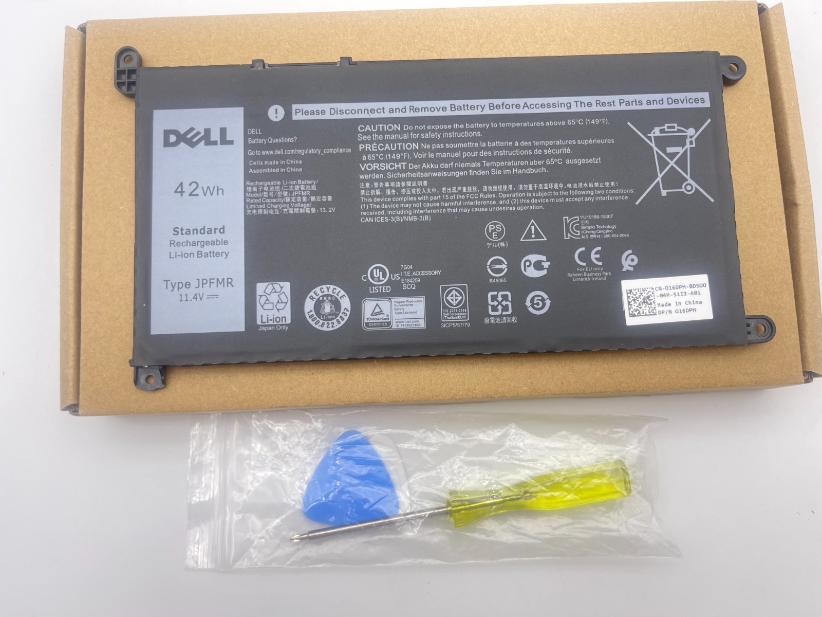 Genuine JPFMR 11.4V 42W battery for DELL Chromebook 3400 5488 5493 5593 16DPH