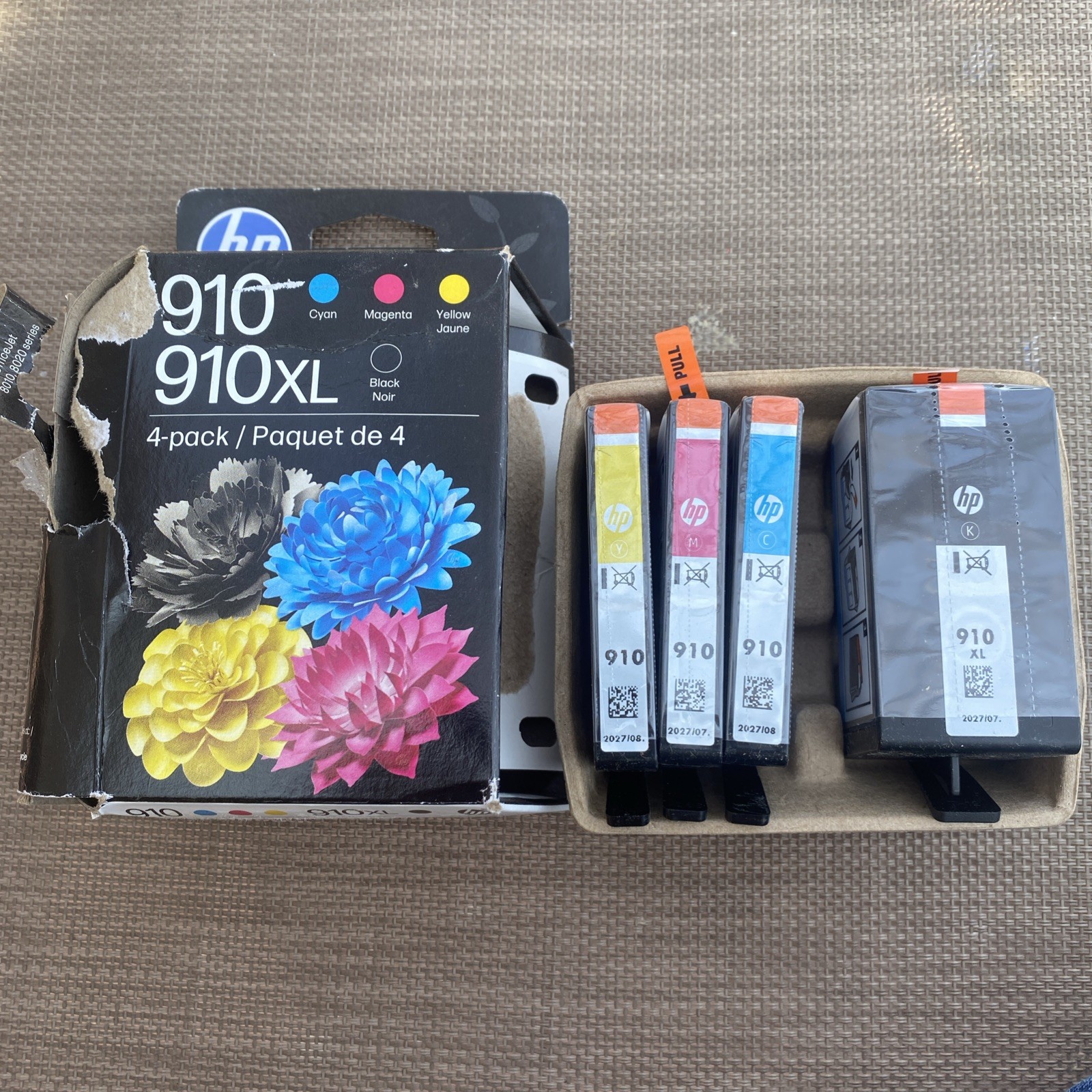 HP 910xl Black & 910 Cyan Yellow & Magenta Ink Cartridges Dated 2027+ B