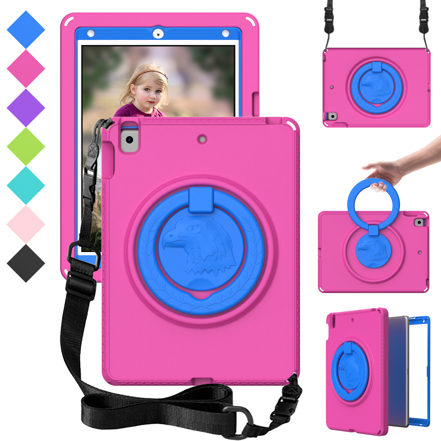 Kid Portable EVA Stand Case For iPad 5th 6th 7th 8th 9th Generation 10.2″ 9.7″