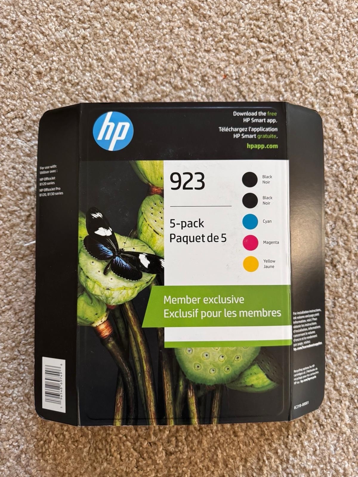 GENUINE HP 923 5-PACK 2 Black, Cyan, Magenta, Yellow Ink Cartridges Exp 11/2026