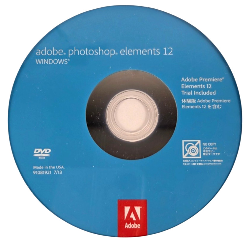 Adobe Photoshop Elements 12 Windows / Mac OS in Box with Manual & Serial Number
