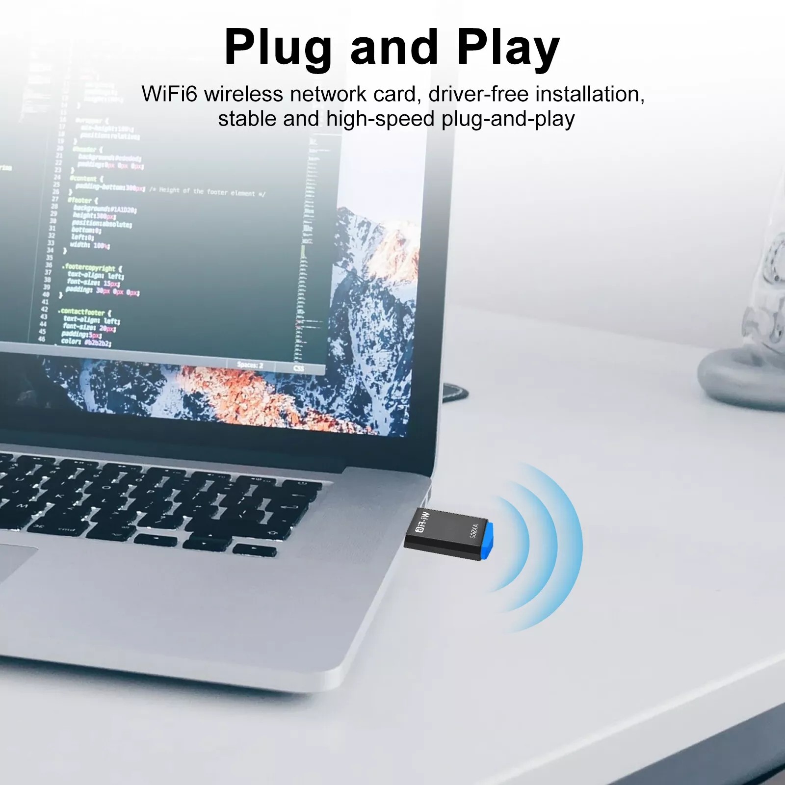 USB WiFi 6 Adapter 900Mbps Dual Band 2.4/5Ghz Wireless Network Dongle 802.11ax