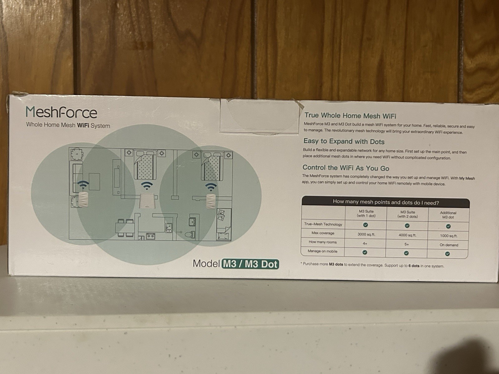 Meshforce whole home WiFi extender system m3 dot