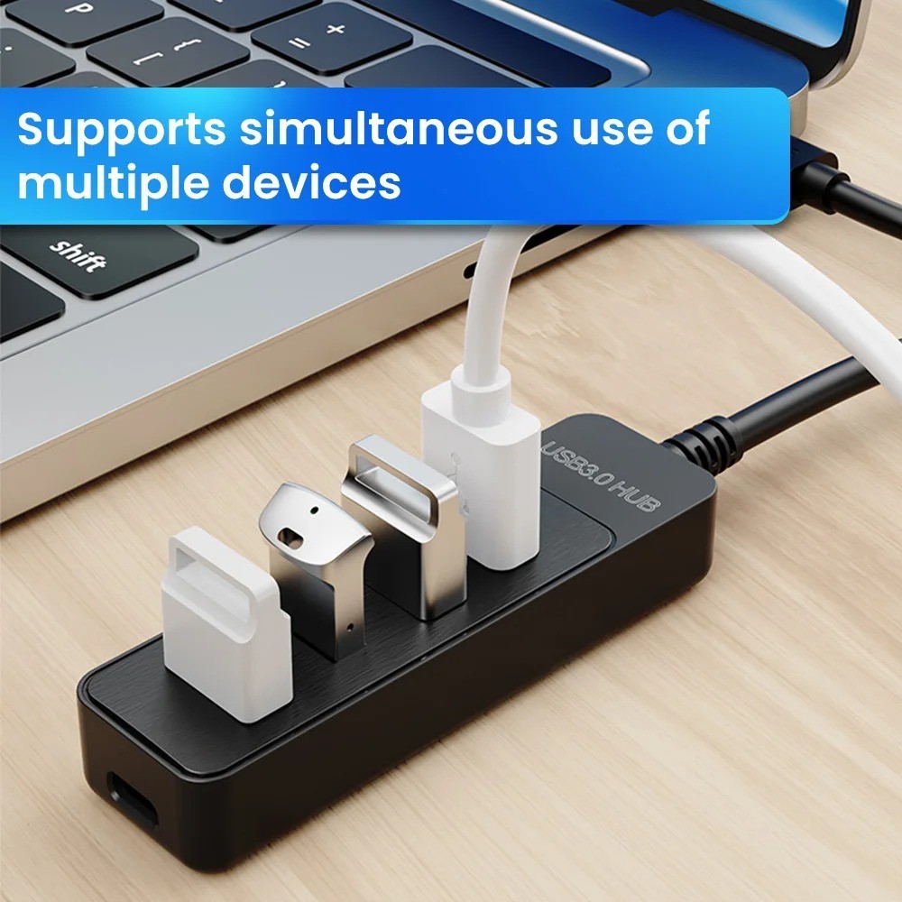 4 Port USB 2.0 Hub Splitter High Speed Desktop PC Mac OS Laptop