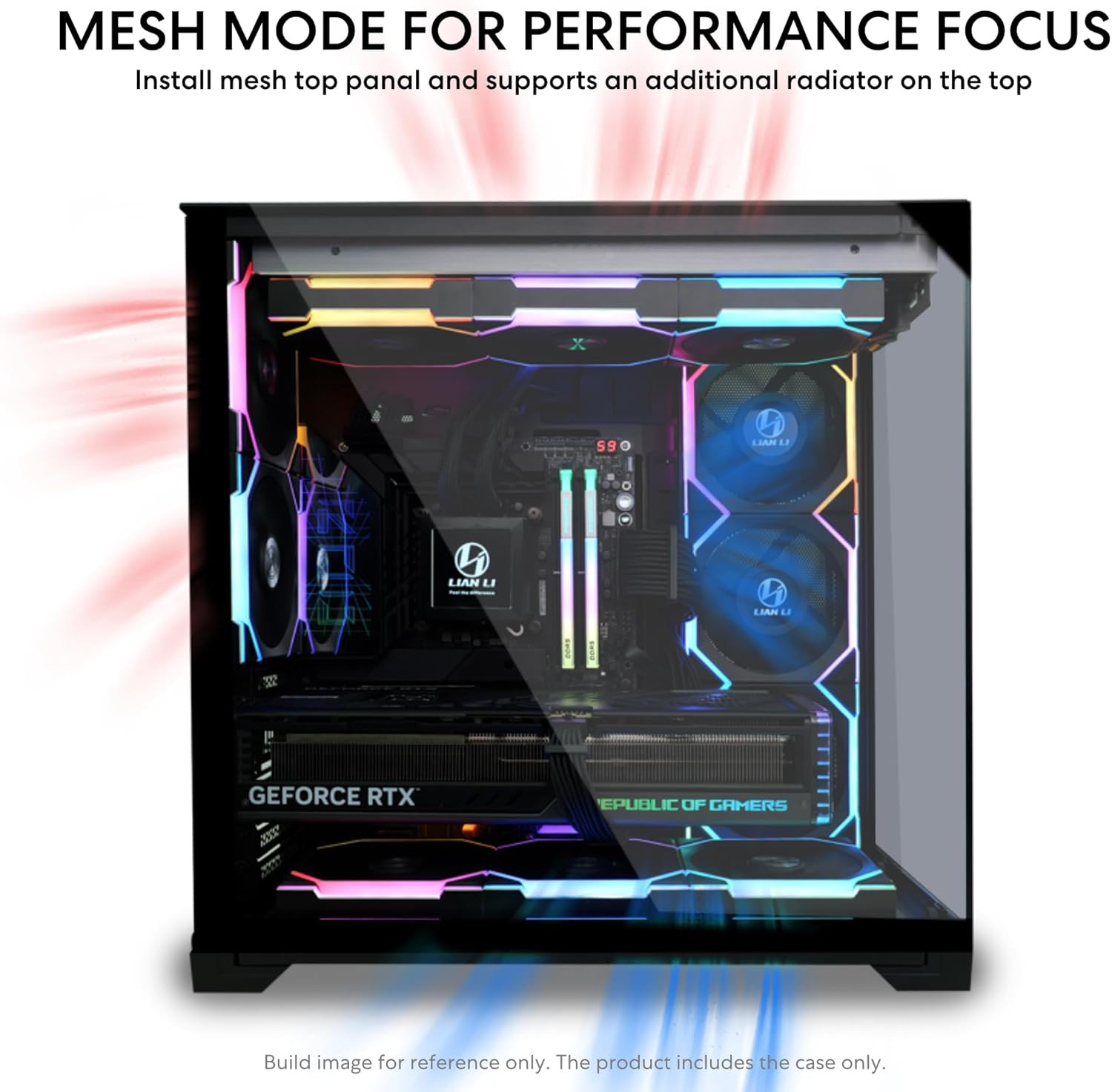 O11 Vision Compact Black-Steel-Tempered Glass ATX Mid Tower Computer Case-Back C