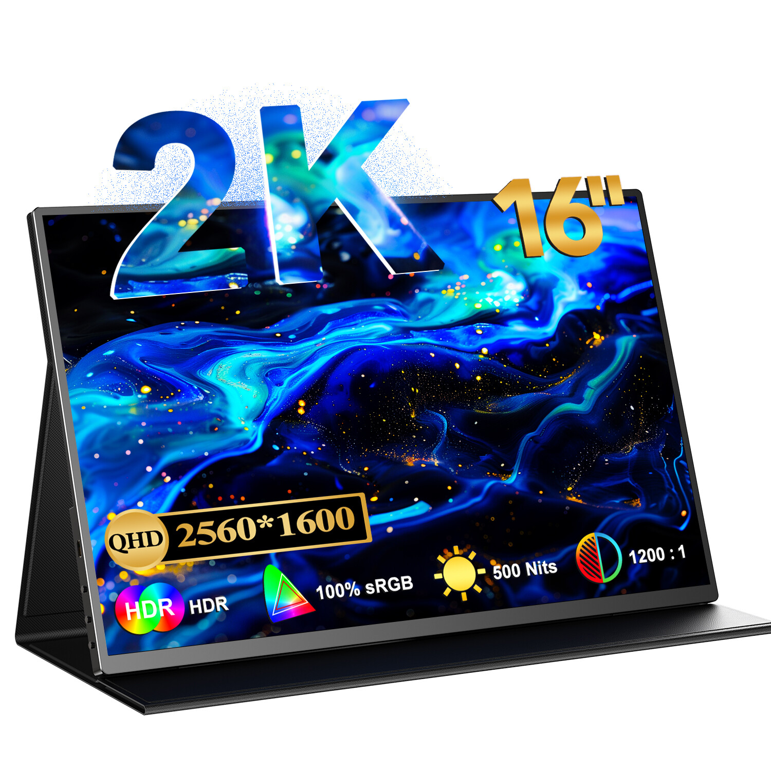 Used | 2K 16 Inch 2560×1600 HDR FreeSync Portable Screen Gaming Laptop Monitor