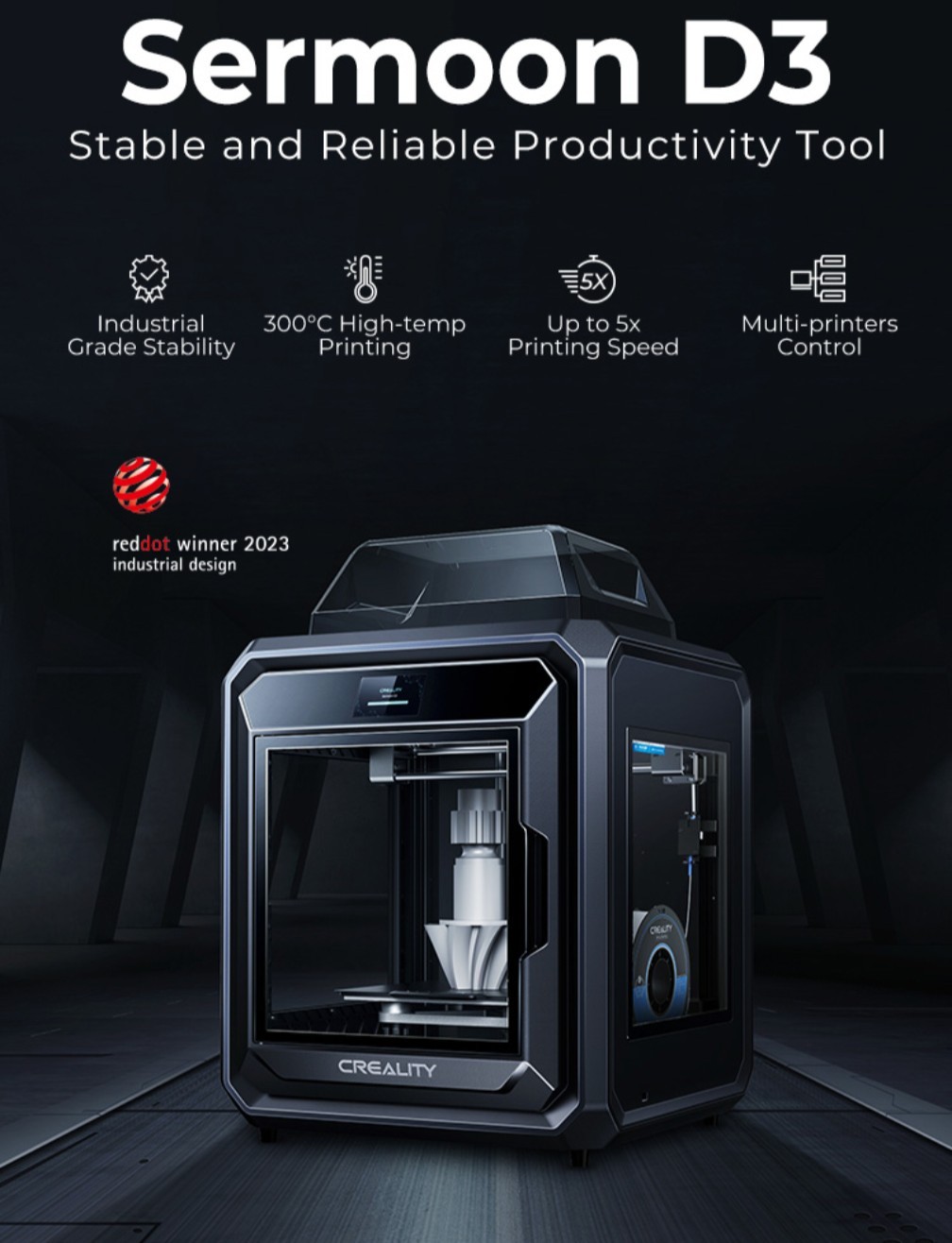 Creality 3D SERMOON D3 for Industrial designers Printer (New in box)