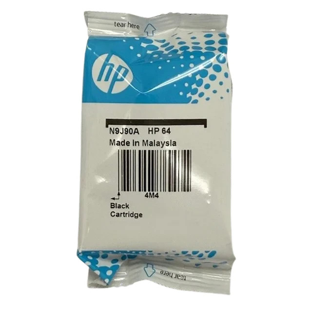Genuine New HP 64 Black Ink 2PK N9J90AN 3YP22AN OEM Sealed Bags Exp Apr 2026
