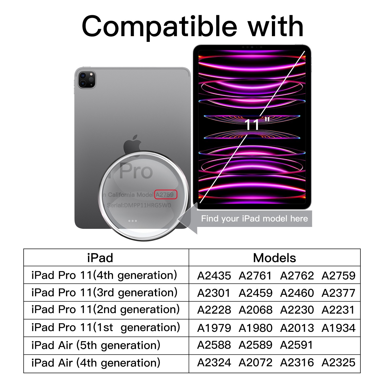 JETech Privacy Screen Protector for iPad Air 5/4 10.9″, iPad Pro 11″ all models