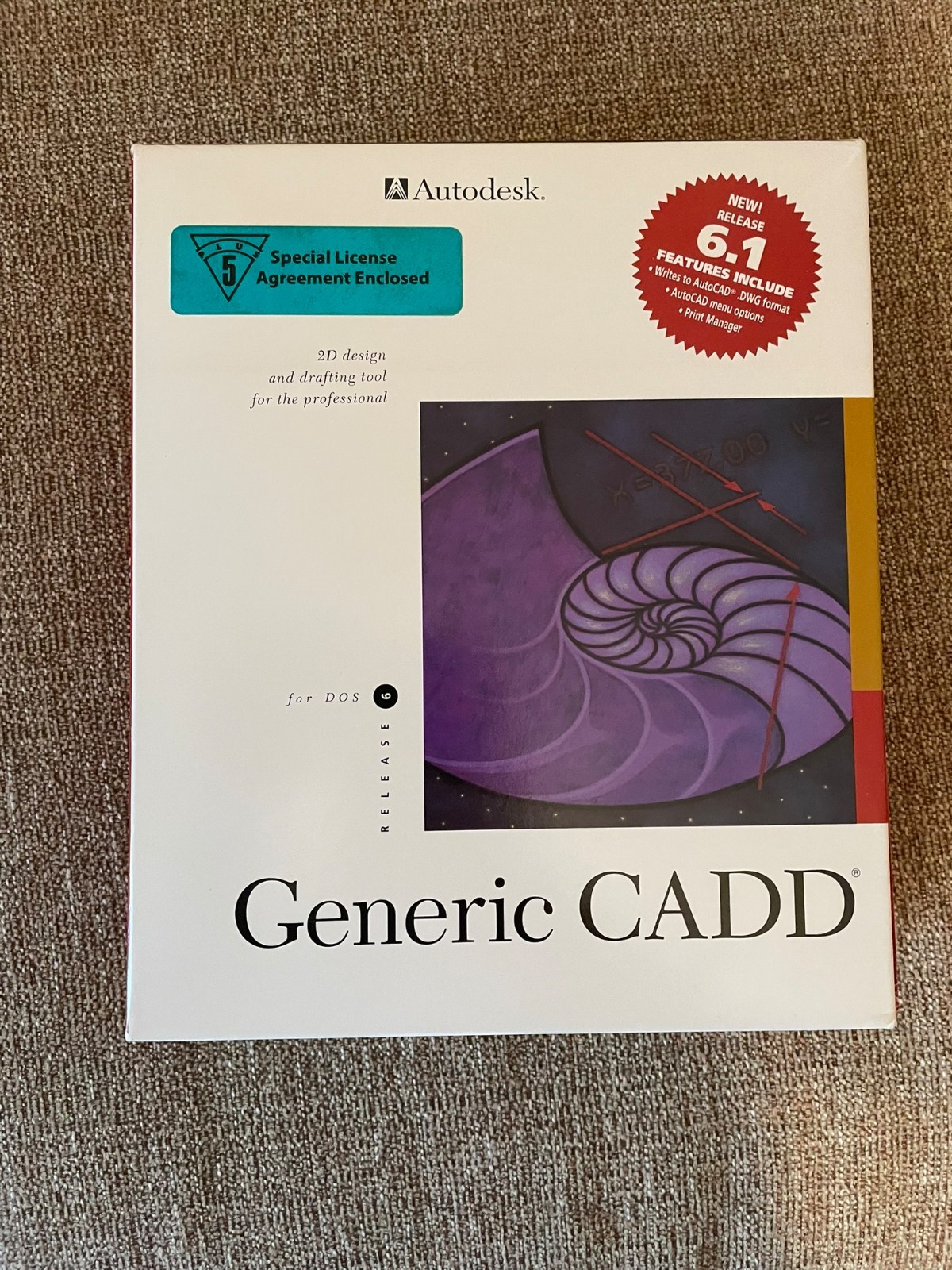 Autodesk Generic CADD 6.1 for DOS 2D Design & Drafting Tool Vintage Professional