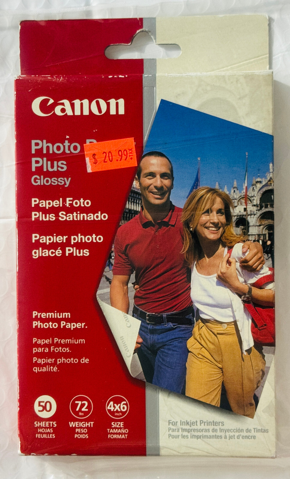 Canon 4×6 Glossy Photo Paper (72 lb wt). 100 Sheets Total – Inkjet V1