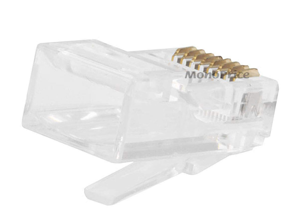 Cat5E RJ45 Modular Plugs – Crimp Connectors, Gold Plated Contacts, UTP, for Soli