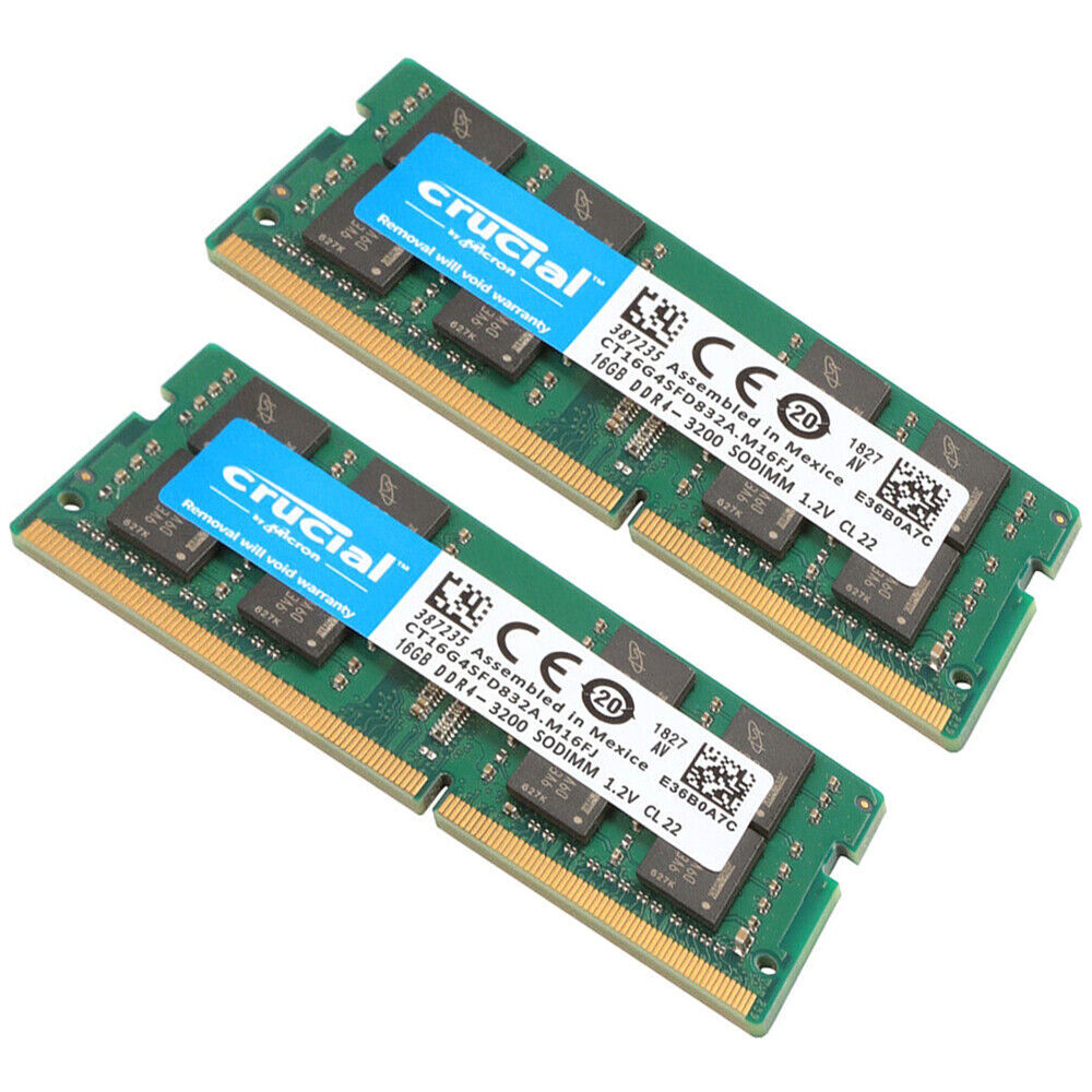 CRUCIAL DDR4 16GB 3200 MHz PC4-25600 Laptop SODIMM Non-ECC 260-Pin Memory RAM