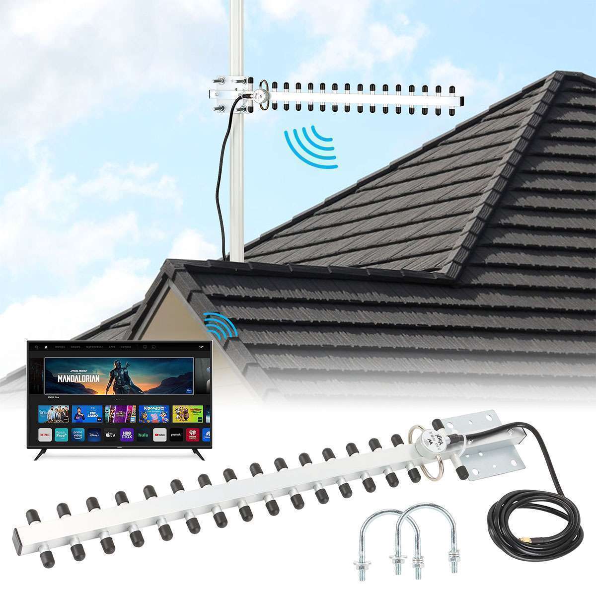 Yagi WiFi Antenna 2.4GHz 25dBi Outdoor Directional Signal for Wireless Router US