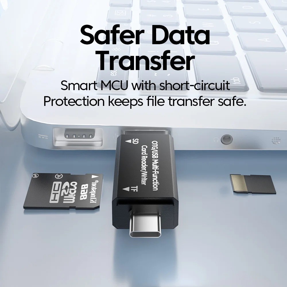 Micro USB OTG to USB 2.0 Adapter SD/Micro SD Card Reader With Standard USB Male