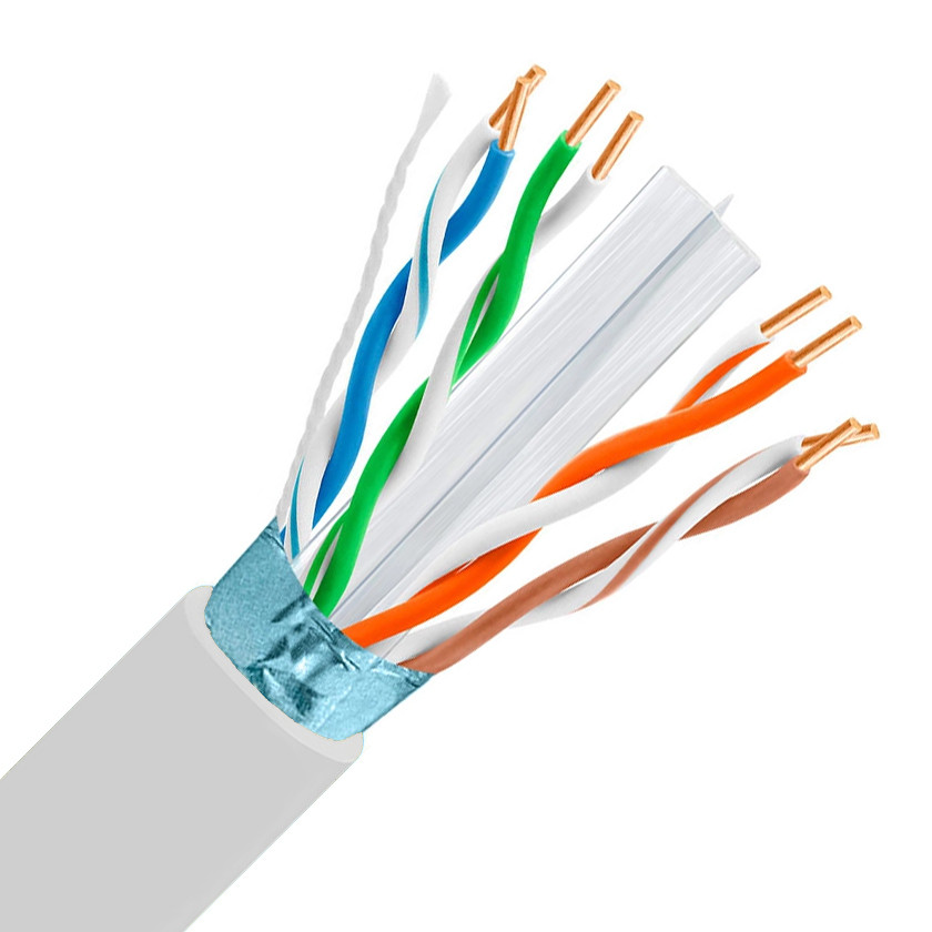 CAT6A Shielded Ethernet Cable FTP Plenum CMP 10G BARE COPPER Wire White 1000FT