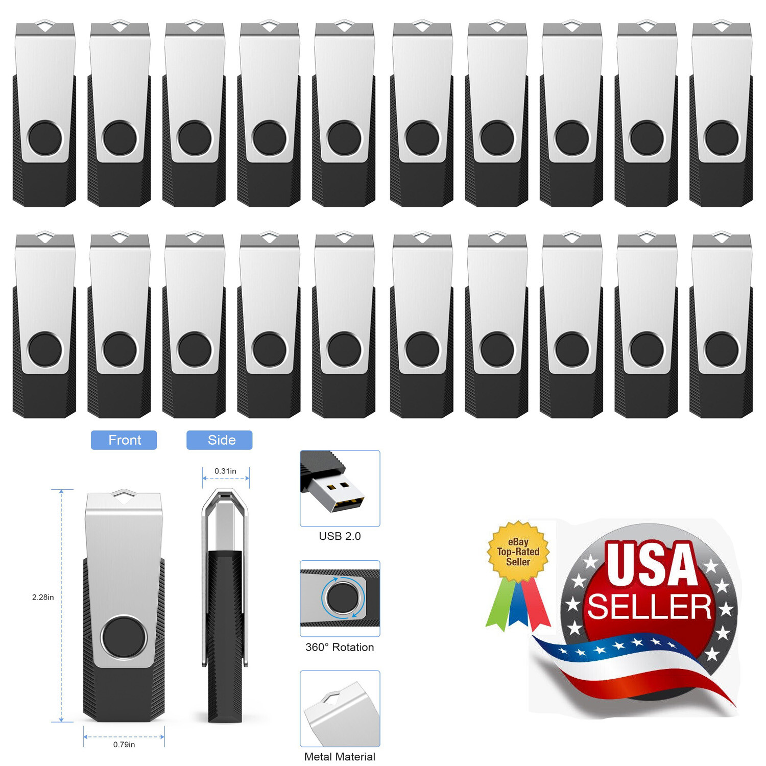 1/5/10PCS USB 2.0 Flash Drive 32GB 64GB 128GB Memory Stick Thumb Drives Lot