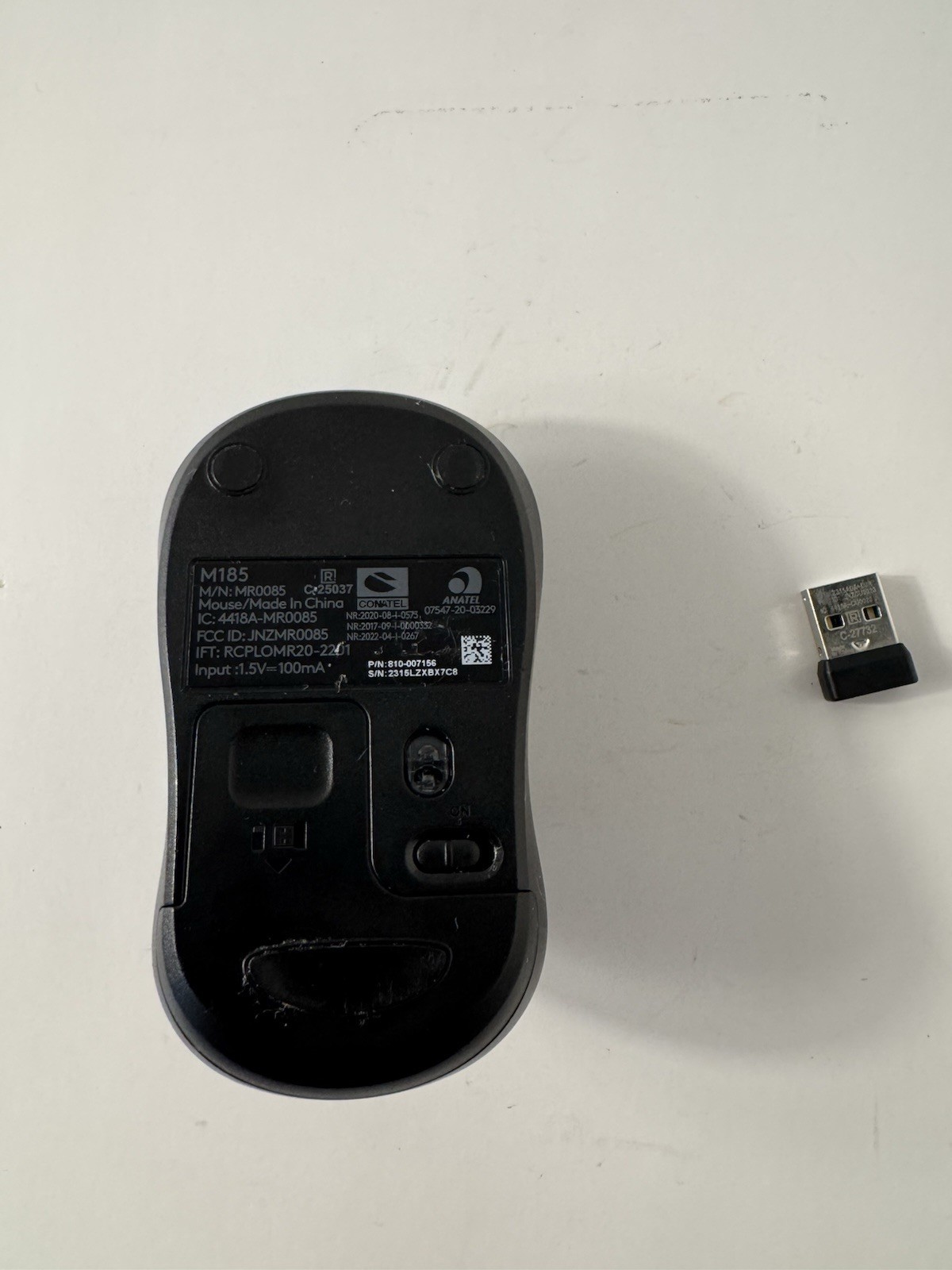 Logitech M510 Wireless Optical Mouse Grey/Black – W/USB UNIFY RECEIVER DONGLE