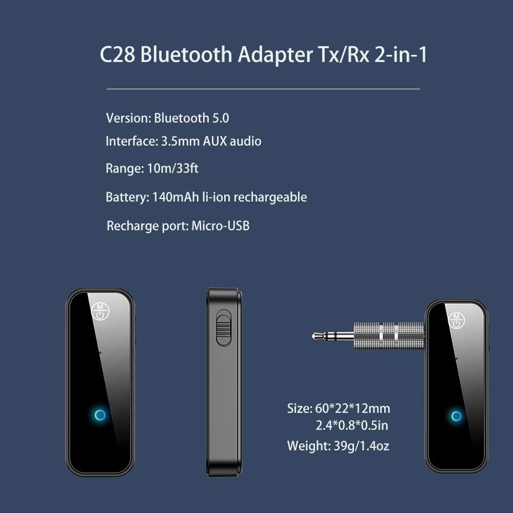 Wireless Bluetooth 5.0 Transmitter Receiver for Car Music Audio Aux Adapter lot