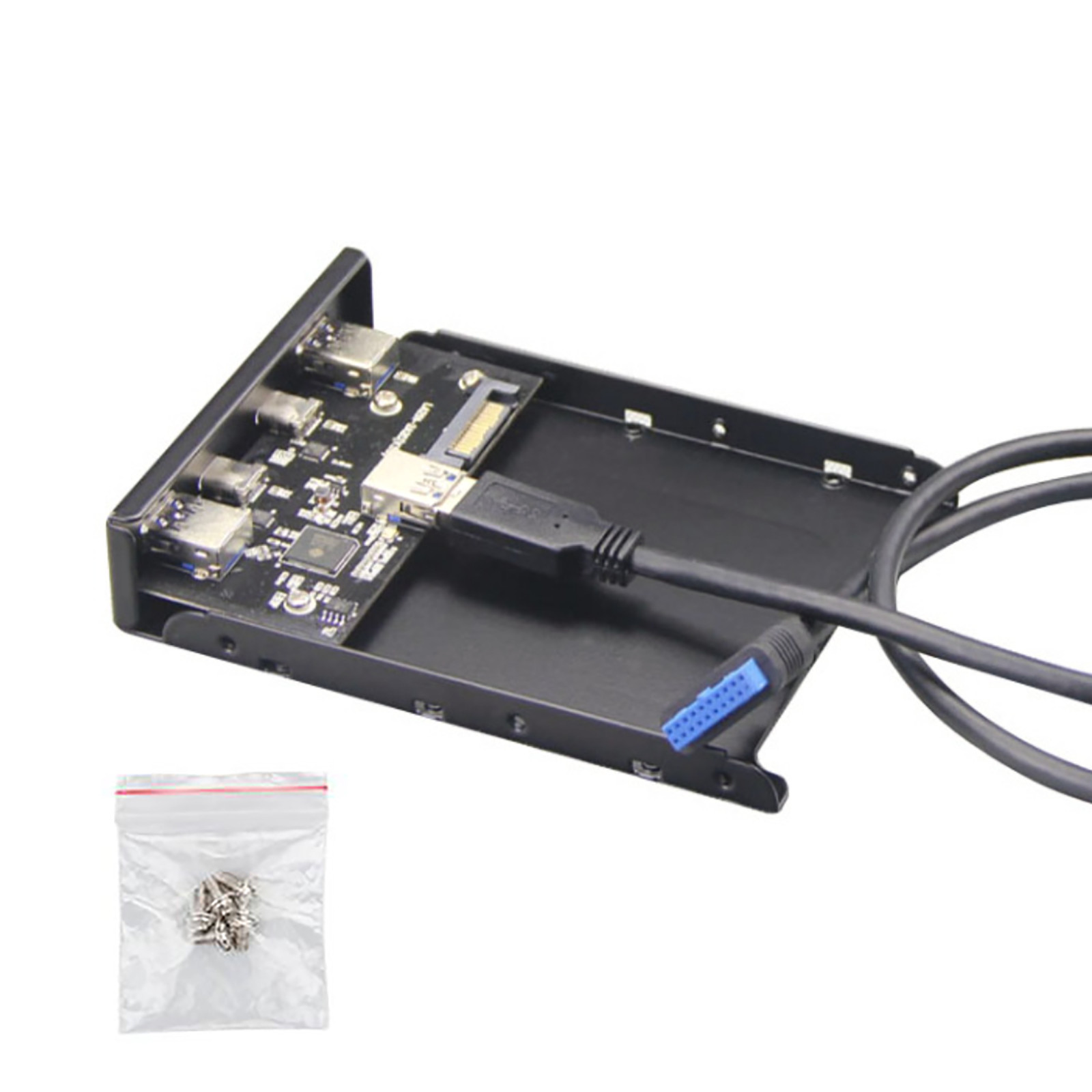 3.5 Inch USB-C USB 3.0 HUB 4 Ports Front Panel Floppy Bay Computer Accessories