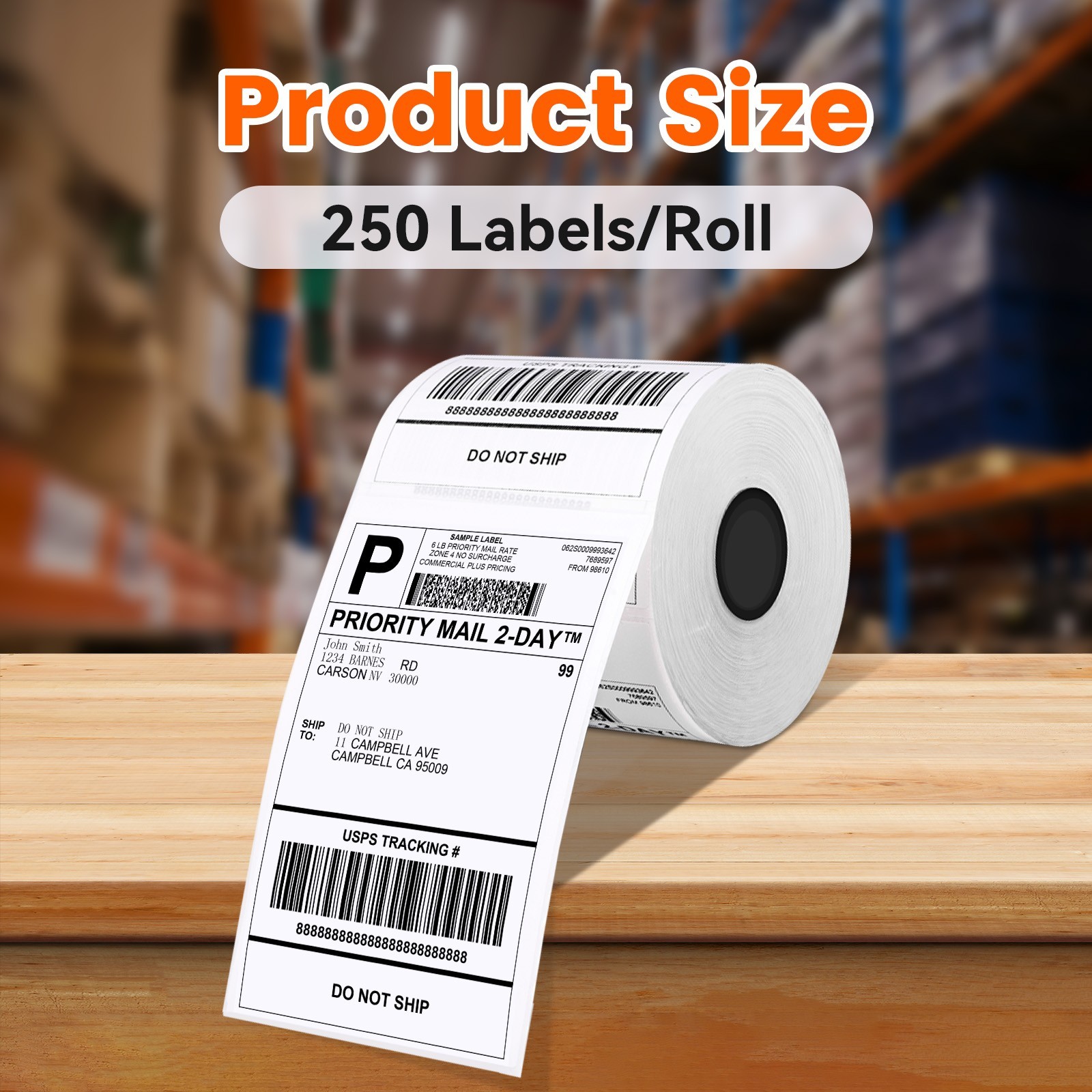 Phomemo 4X6 Thermal 250 Label Rolls for D450BT Shipping 100*150mm Label Printer