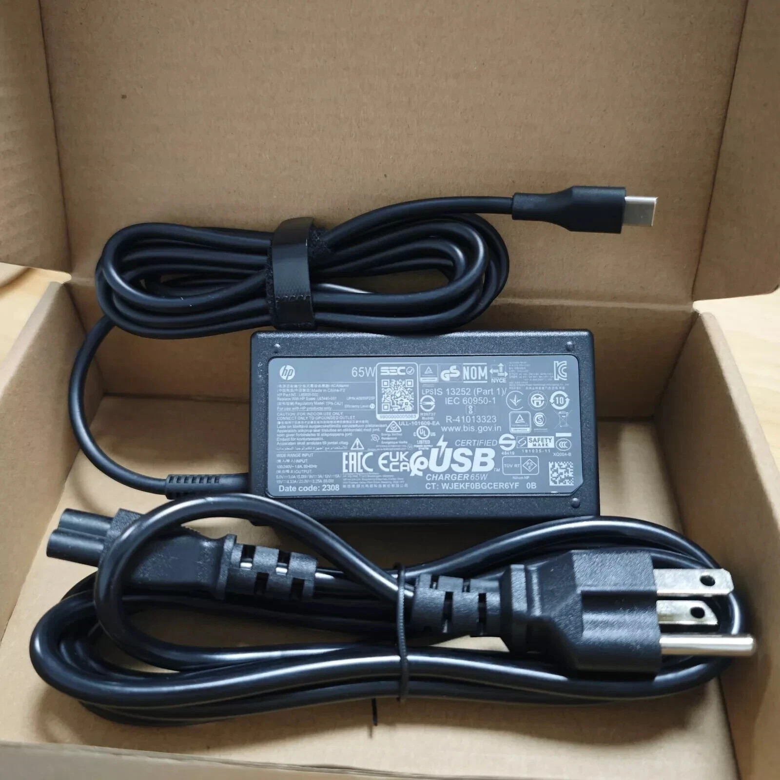 65W Genuine USB C Type C AC Adapter Charger for HP ENVY x360 15M Spectre x360 13