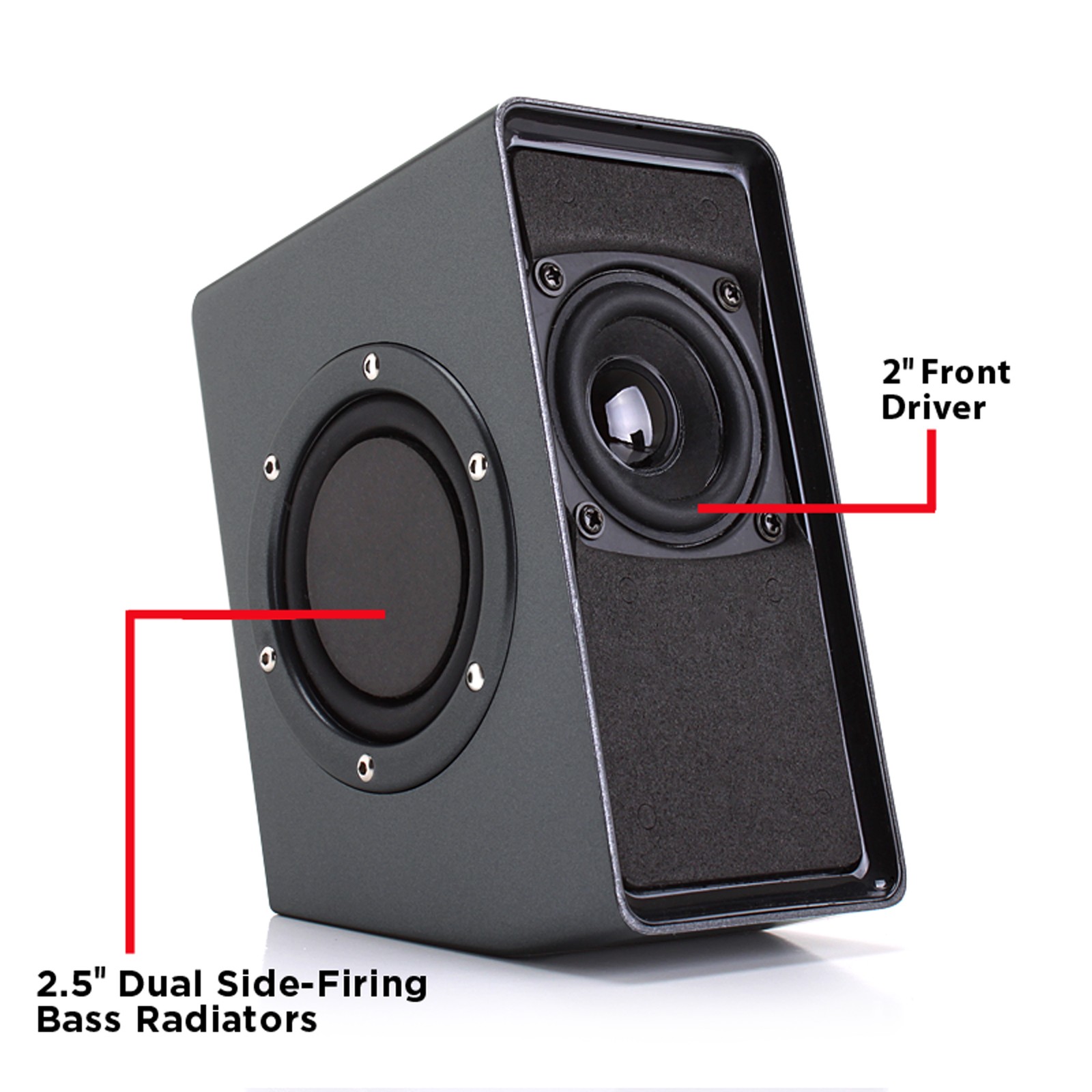 GOgroove SonaVERSE O2 USB Powered Computer Speakers with Dual Passive Woofers