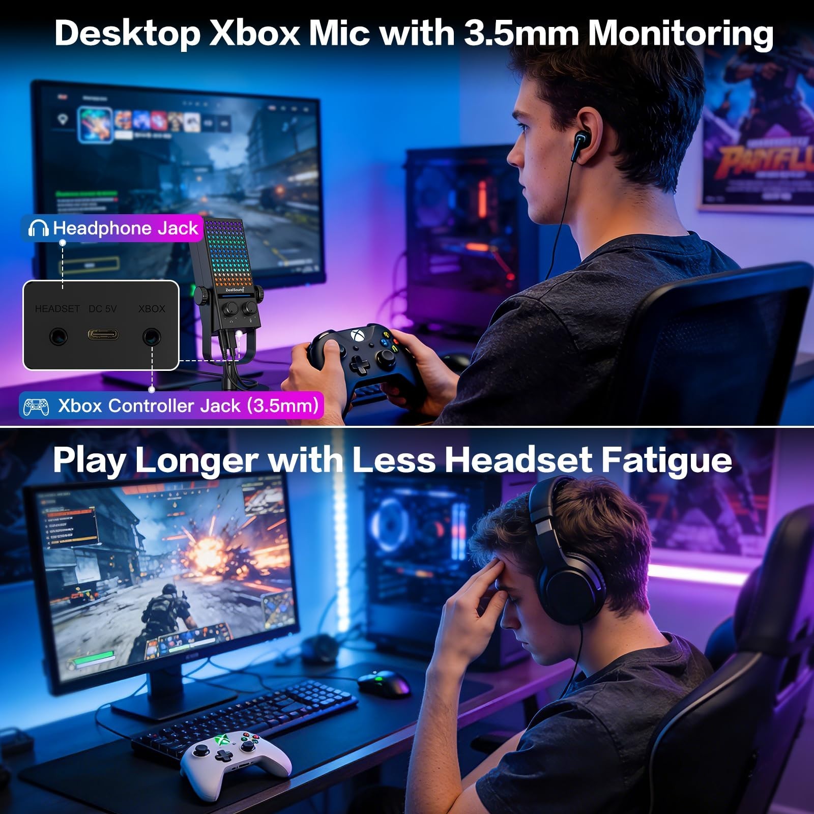 Gaming USB Microphone for PC, Mac, Xbox, iPhone & Android – Noise Reduction, Mut