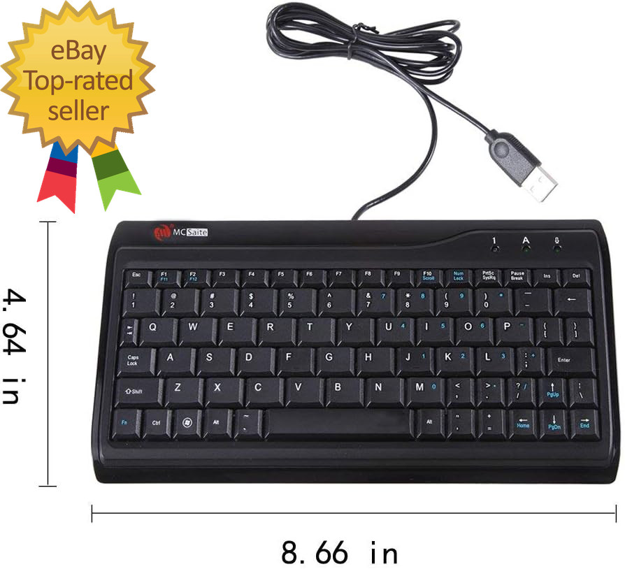 Super Mini Wired Keyboard Mcsaite Full Size 78 Keys Keypad Small Portable Fit