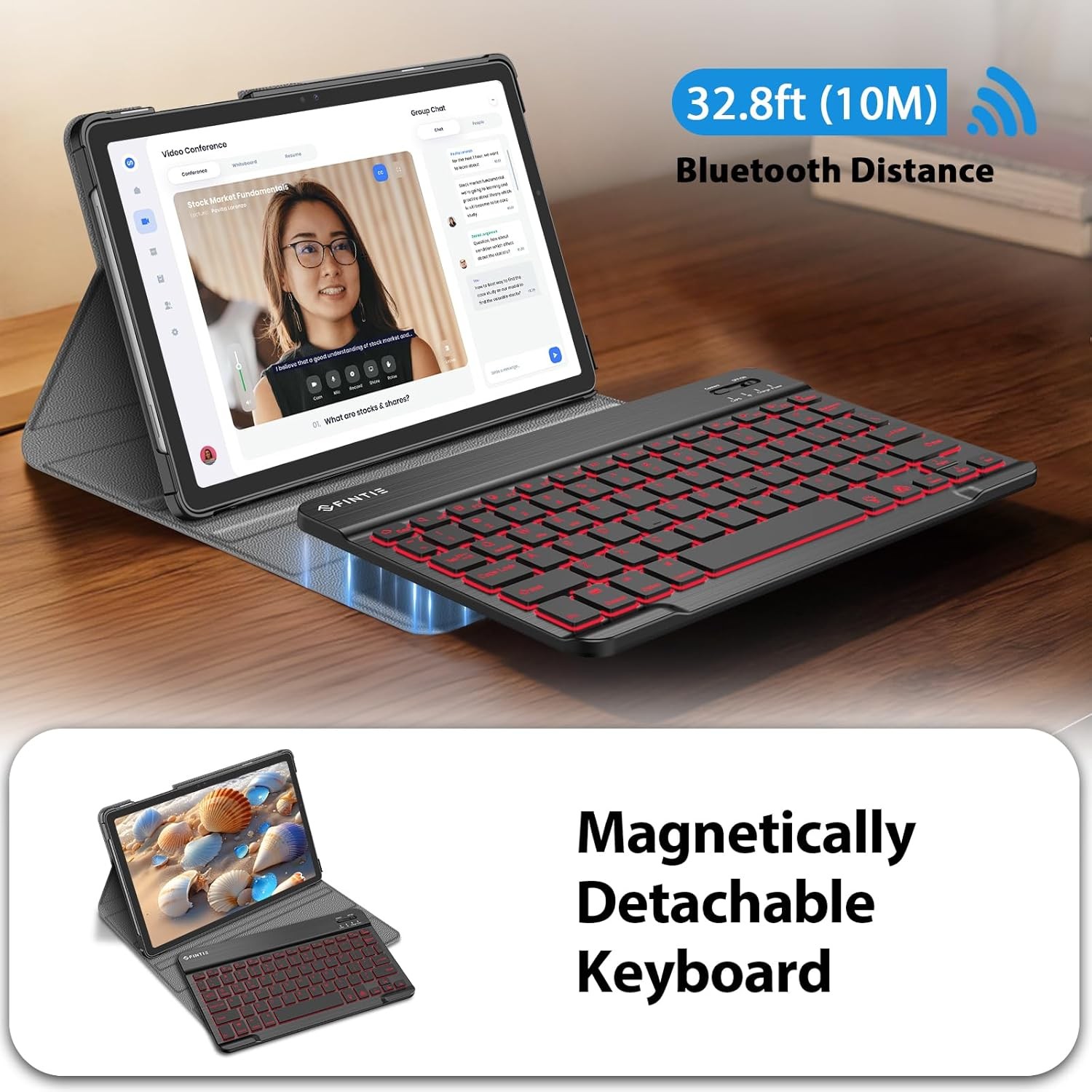 Backlight Keyboard Case for Samsung Galaxy Tab A9+ 11 Inch 2023 Slim Stand Cover