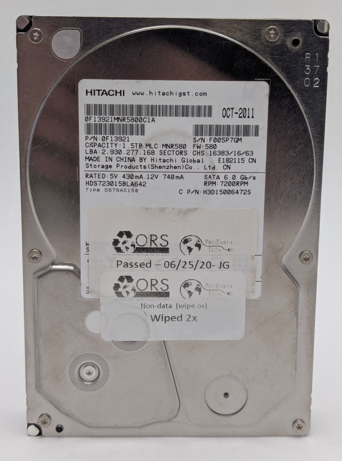 Hitachi Deskstar 1.5TB SATA III 7200RPM 64MB 3.5″ Hard Drive HDD HDS723015BLA642