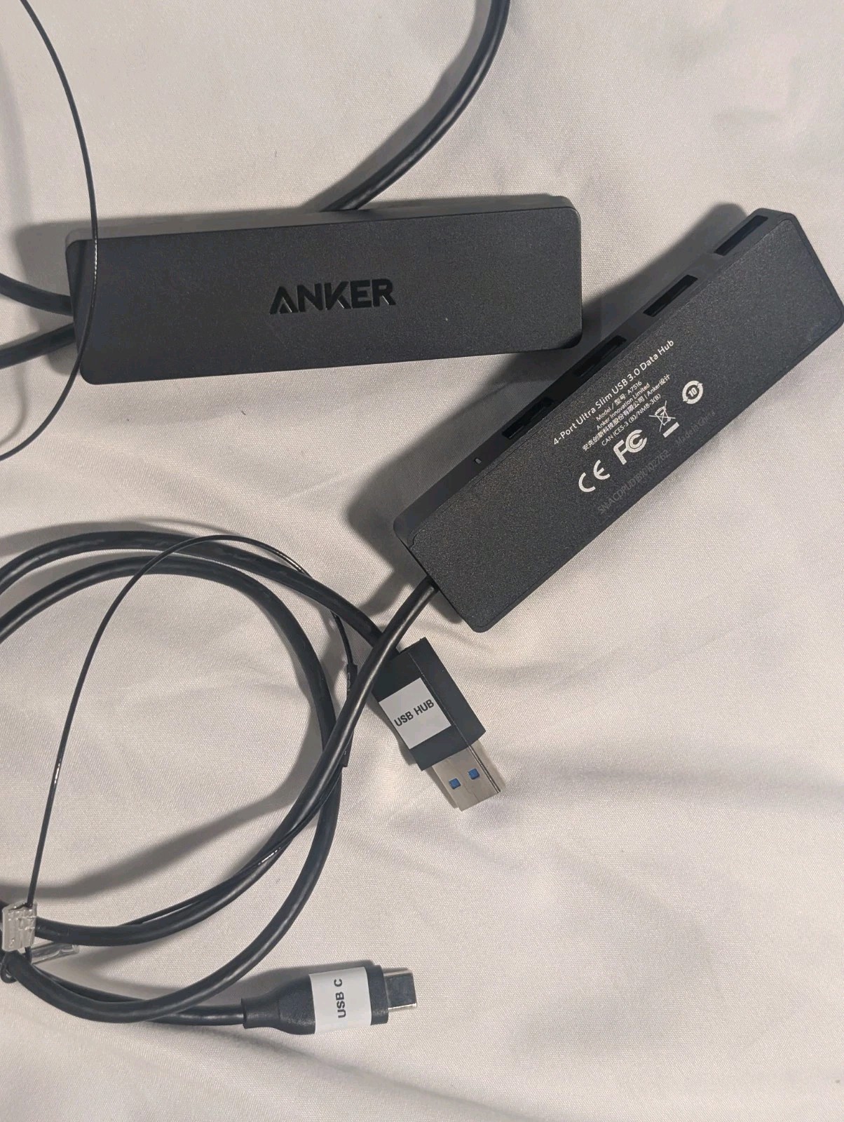 Lot Of 2x Anker A7516 4-in-1 USB 3.0 Hub to 4 USB3.0 Ports + USB To Type C