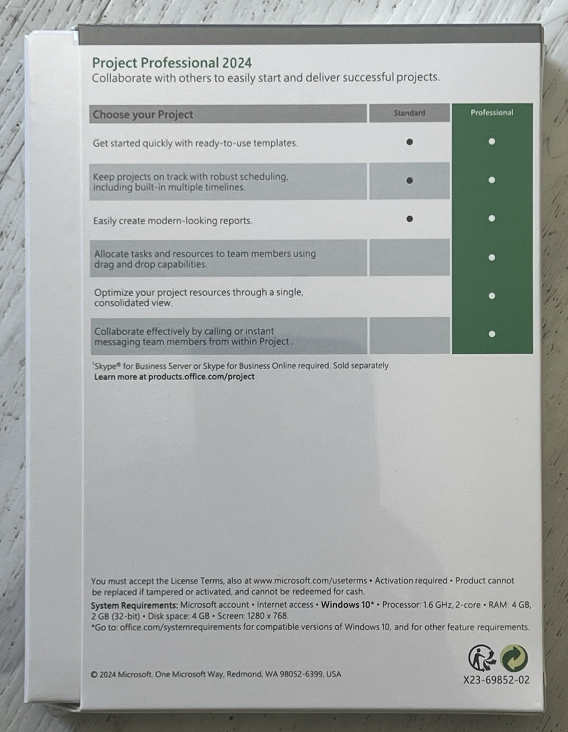 Microsoft Project 2024 Professional USB With Lifetime License Key 1 PC Sealed