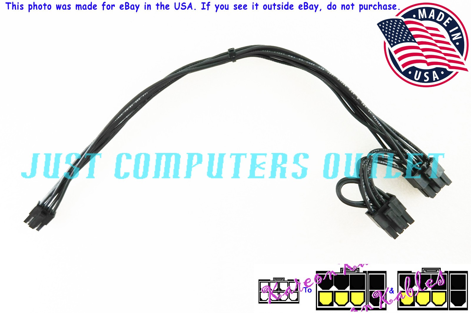 26″ HPE DL38X Gen10 Micro 8-pin to Dual 8-pin PCI-E GPU Cable P/N: P03849-B21