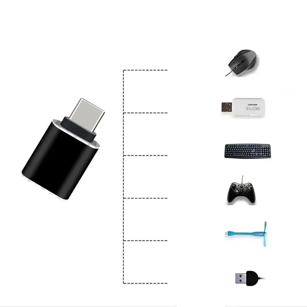 LED USB-C 3.1 Male to USBA Female Adapter Converter OTG Type C Android Phone LOT