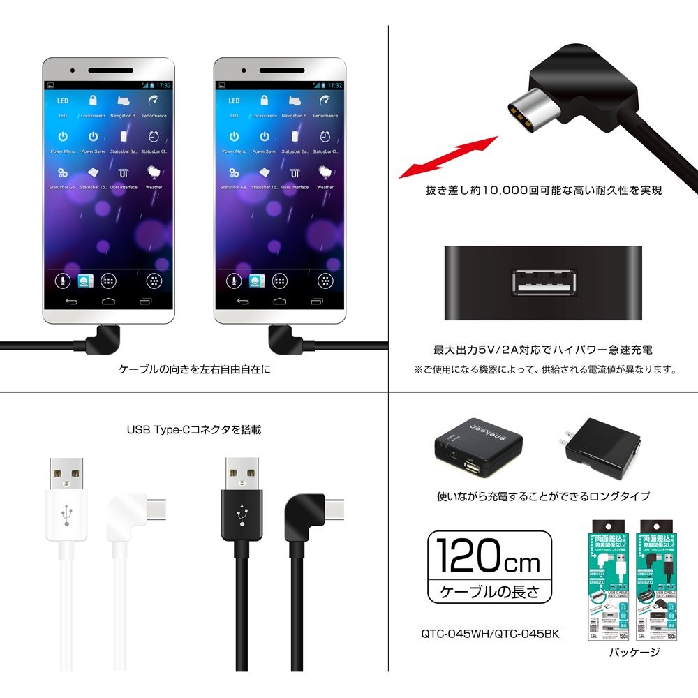 Quality Trust Japan [Compatible with New MacBook and Nexus] USB Type-C to USB 2.