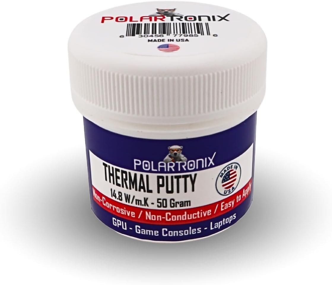 PolarTronix Thermal Putty 14.8W/mK 50g Non-Conductive GPU VRAM PS5 Laptop