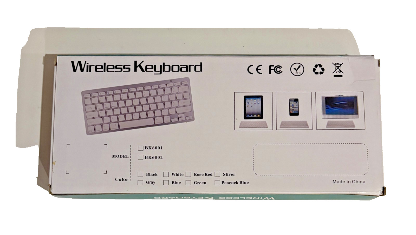 Ultra-Slim Wireless Bluetooth Keyboard BK3001 For iPad, Mac, PC, Android NEW