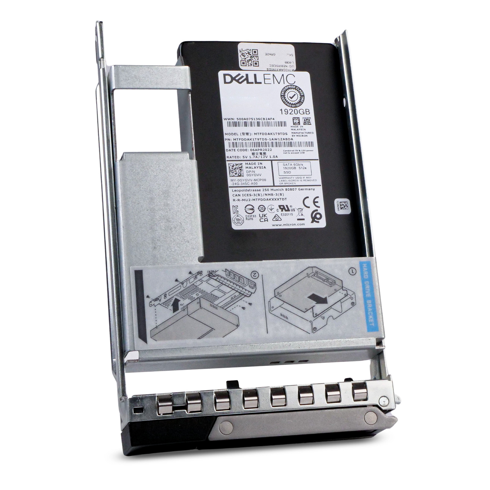 Dell 1.92TB SATA 6Gb/s 3D TLC 512e 1.5 DWPD 3.5″ SSD 0GYGVV Hybrid G16