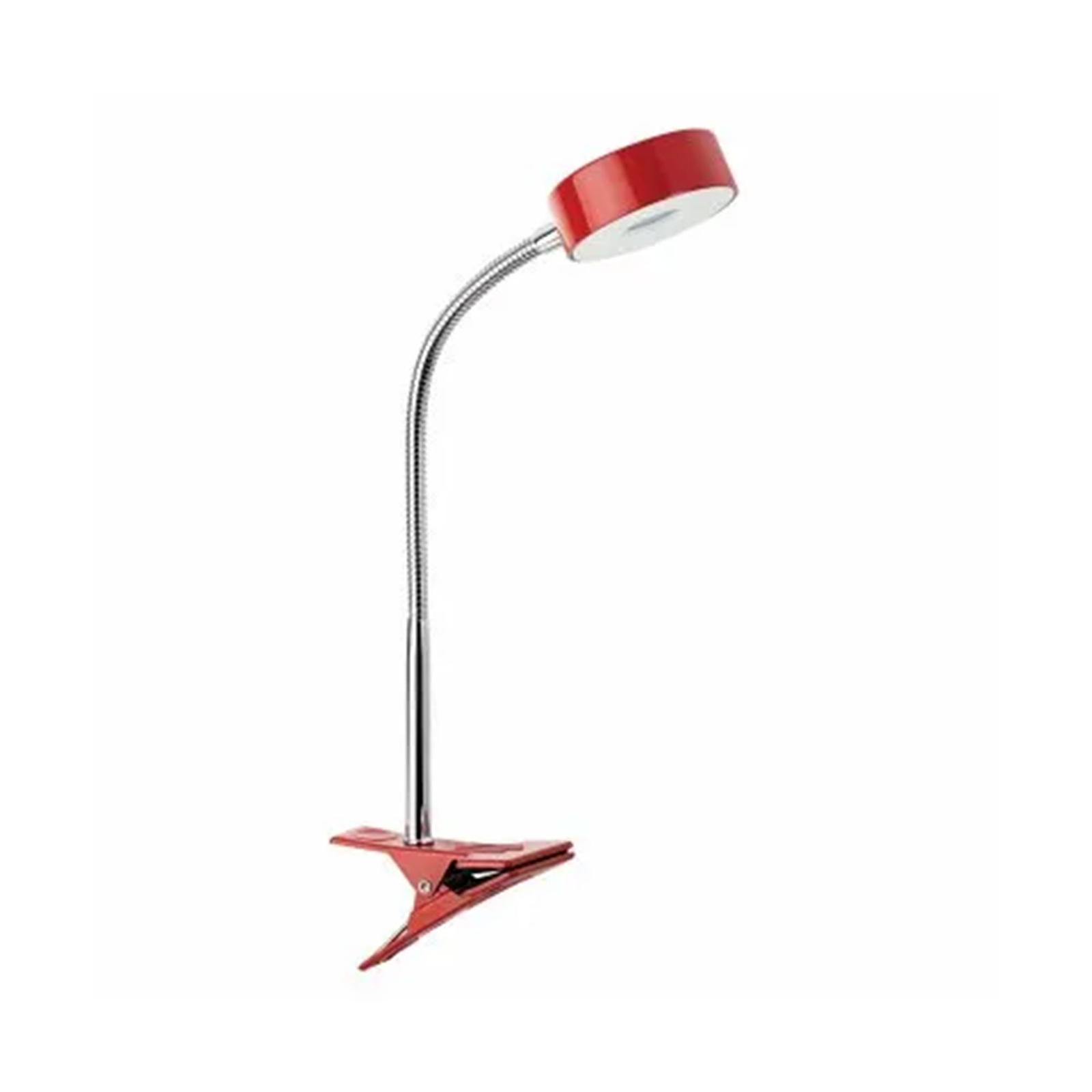 Globe Electric 8.46″ 5W 250 Lumens LED Integrated Goose Neck Clip Lamp, Red