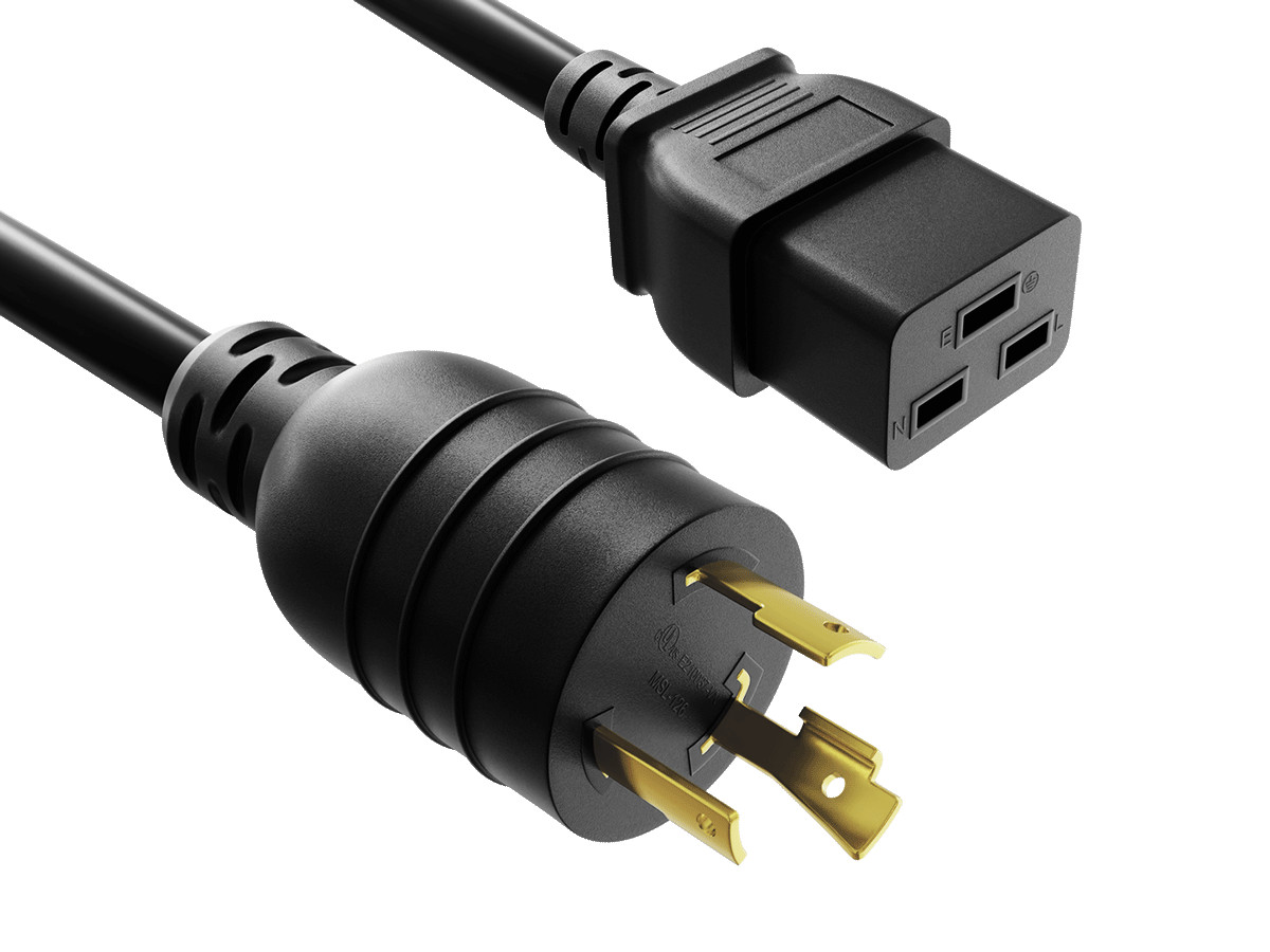 10ft NEMA L6-20P to IEC C19 PDU Power Cord, 12 AWG SJT Heavy Duty Locking, 20…