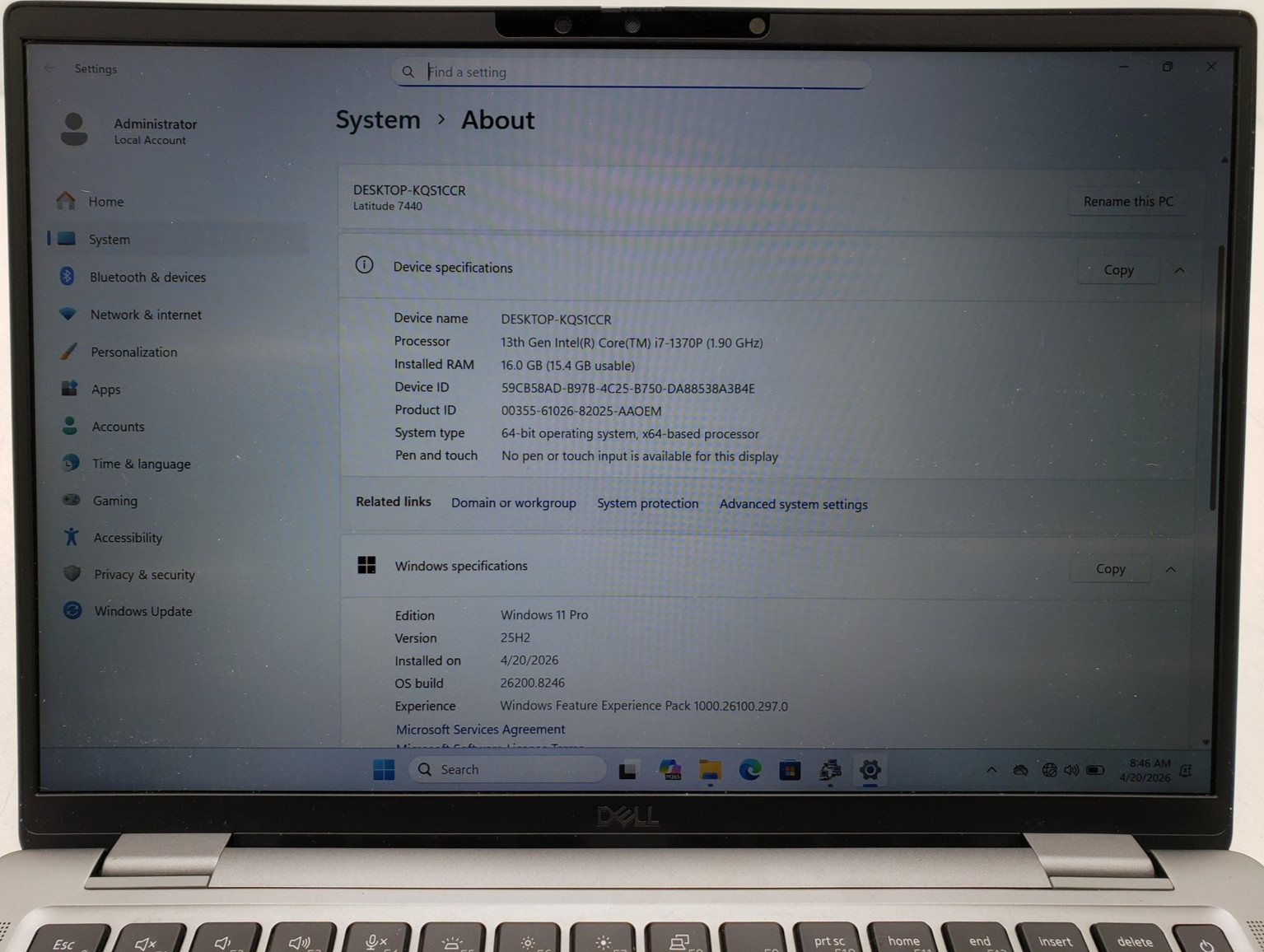 Dell Latitude 7440 i7-13th Laptop PC 16GB 256GB SSD Backlit KB Win 11 Pro Tested