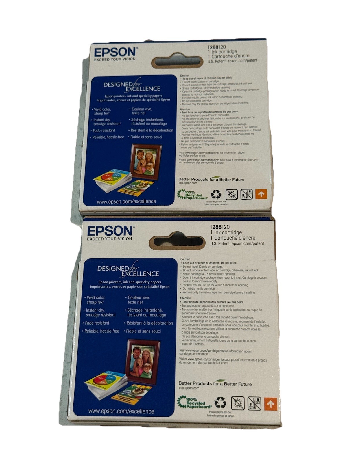 Epson 288 Black Ink Cartridges 2-Pack New Sealed Standard Capacity