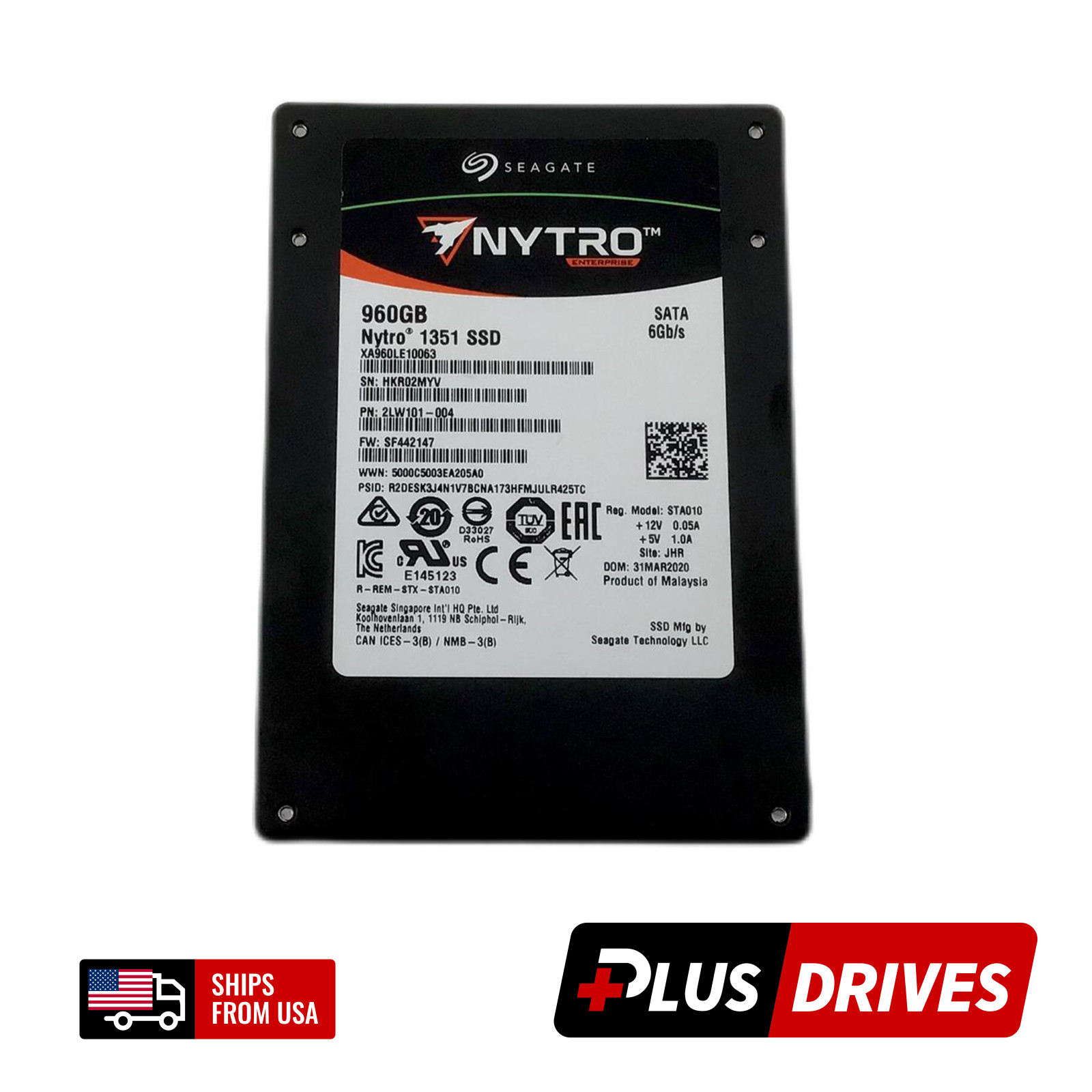 Low Hours! 960GB SATA SSD Seagate Nytro 1351 2.5″ 6Gbps Internal SSD Drive