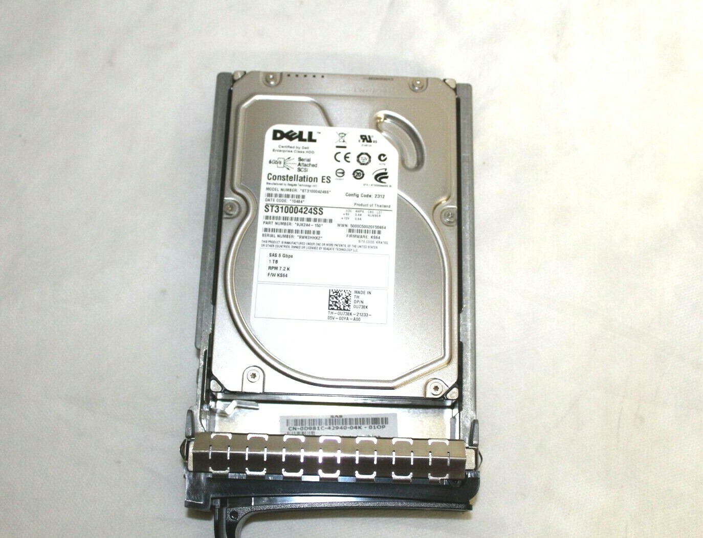 DELL SAS CONSTELLATION ES 1 TB HDD 3.5″ ENTERPRISE CLASS ST31000424SS W/ CADIE