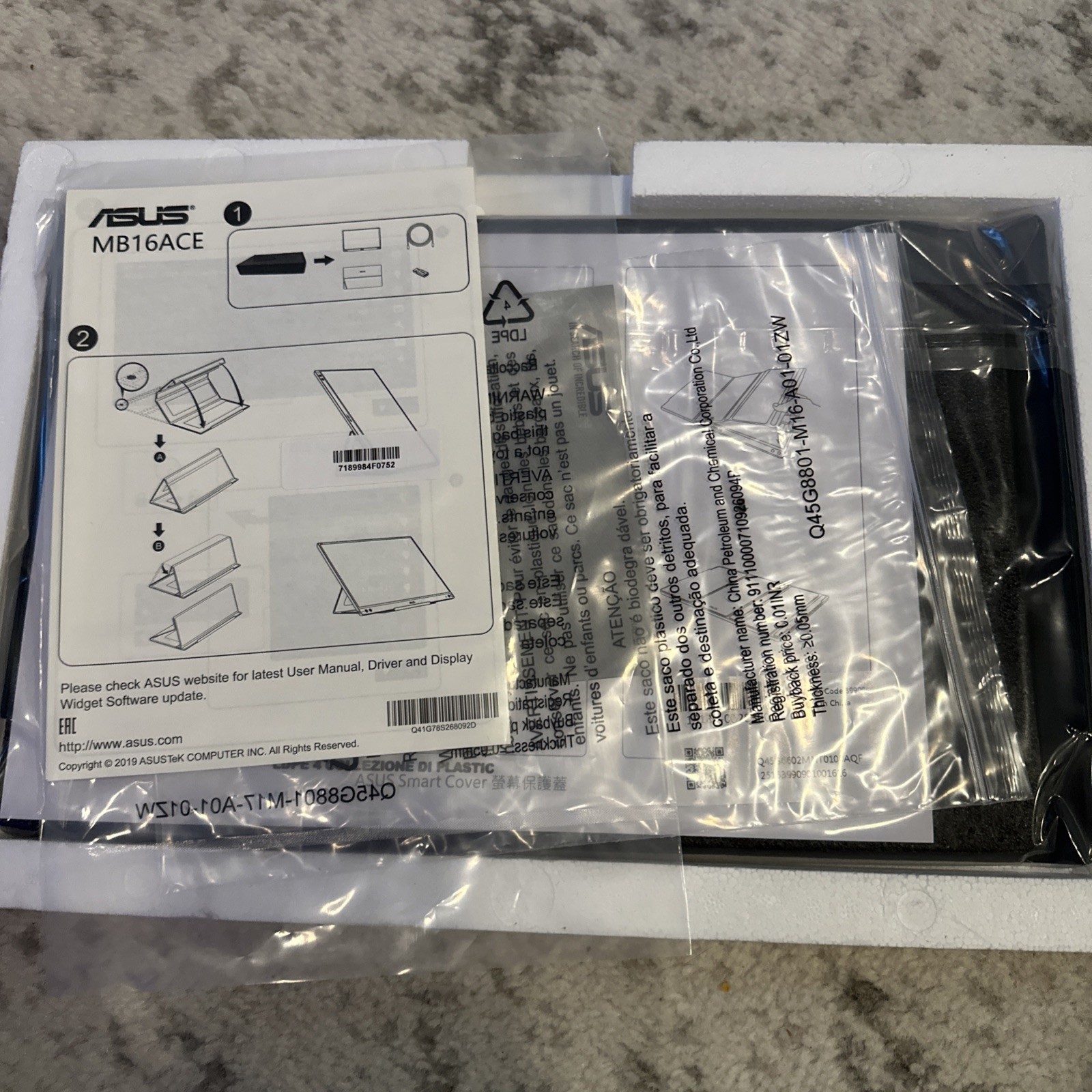 ASUS ZenScreen MB16ACE 15.6″ Full HD IPS LED Portable Monitor – Dark Gray