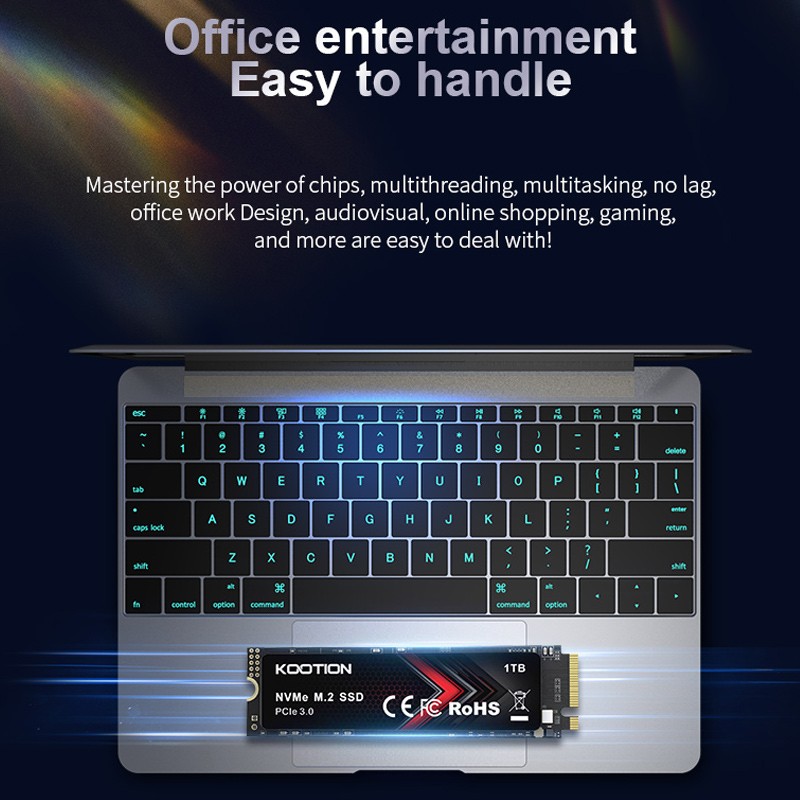 Kootion 1TB Internal Solid State Drive PCle 3.0 NVMe M.2 Drive Data to 2000MB/S