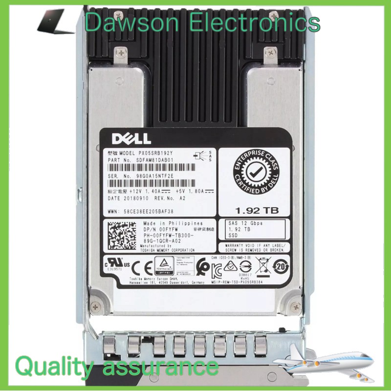 NEW Dell 1.92TB 2.5″ SAS 12G PowerEdge 15G T350 R450 R550 R650 R750 Server SSD