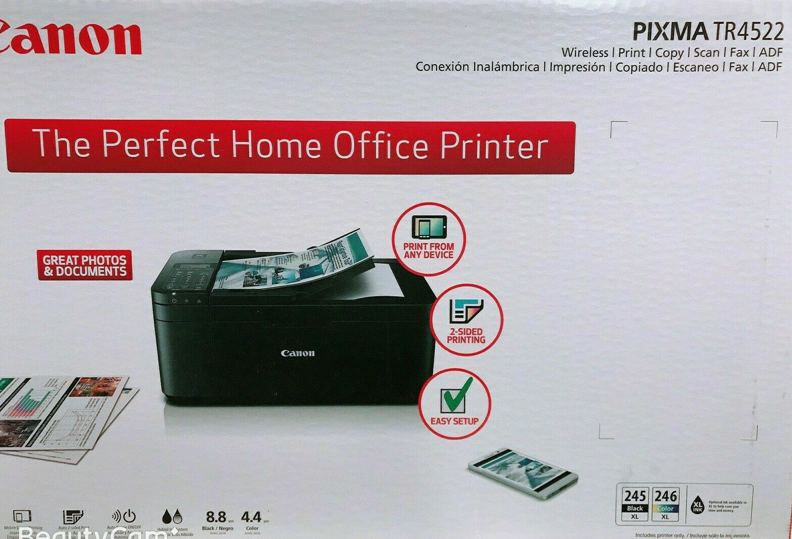 NEW Canon TR4720 (4522) Wireless Printer Copy Scan-Fax-Legal size Print